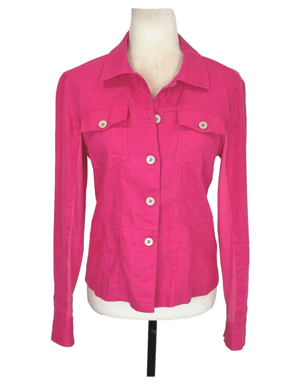 Blu9 pink linen panel shirt